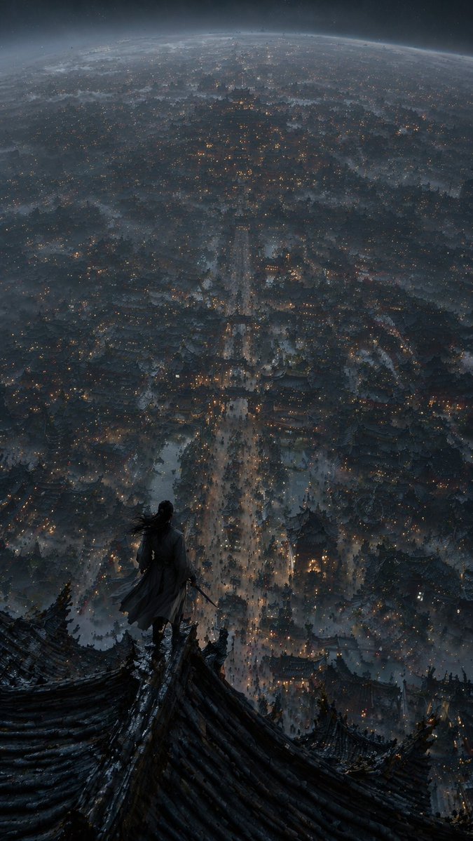 Paysage urbain Xianxia vu du ciel