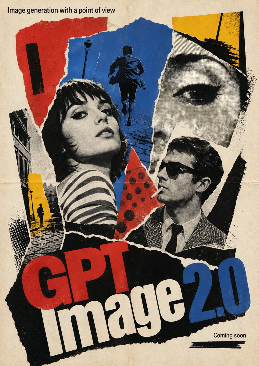 Póster de Película de Nueva Ola Francesa de los 60