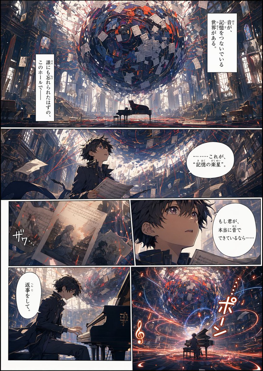 Prompt de mise en page de manga à partir d'un arrière-plan (1/4)