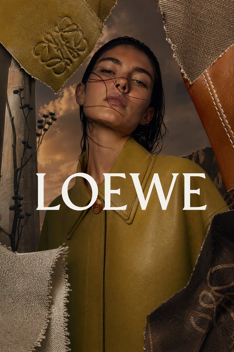 Affiche publicitaire de mode cuir de luxe