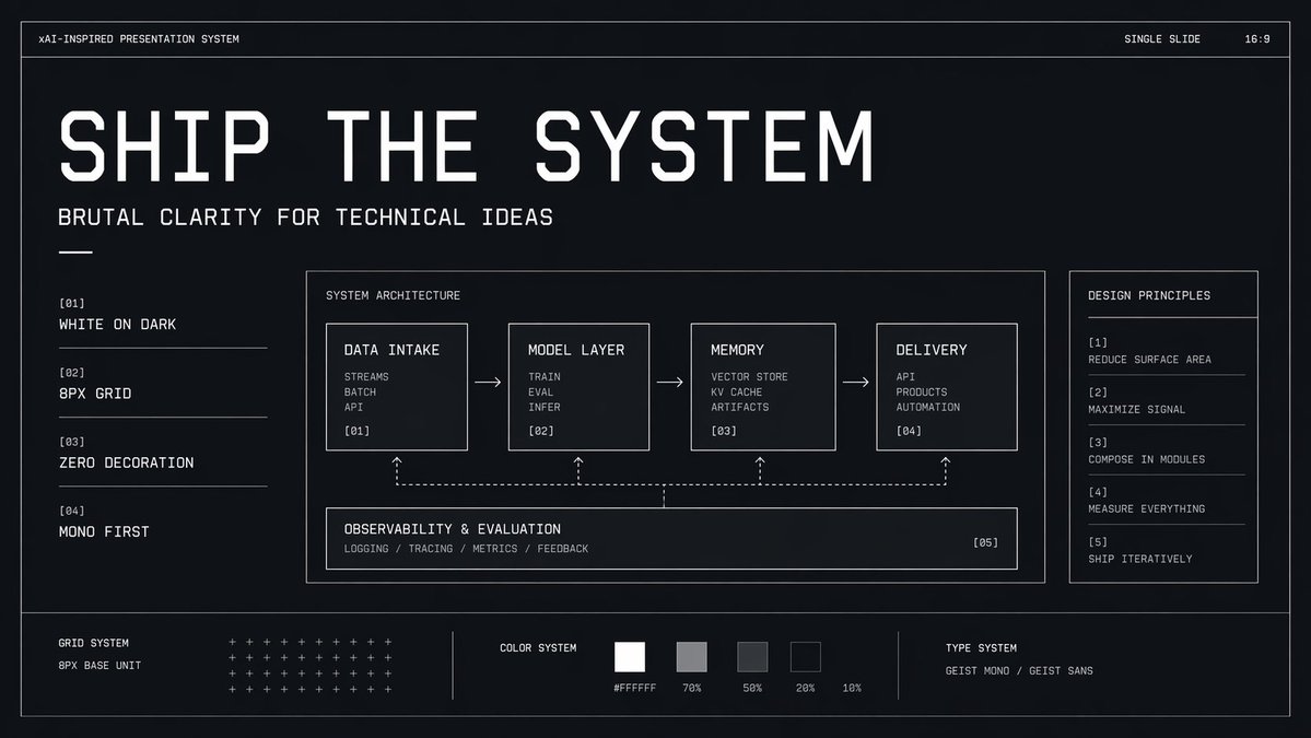 Brutalistisches technisches System-Slide