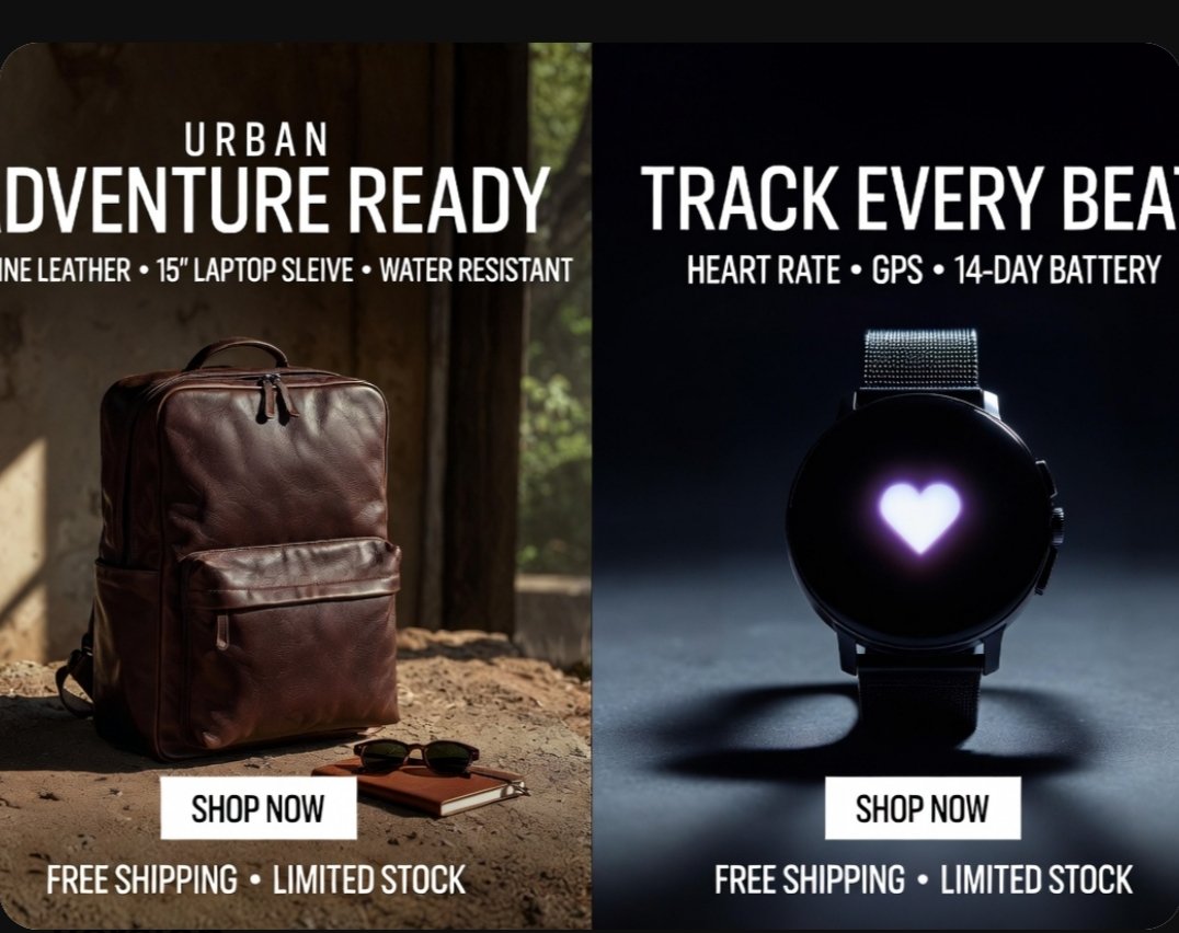 Split-Screen Product Ad Poster