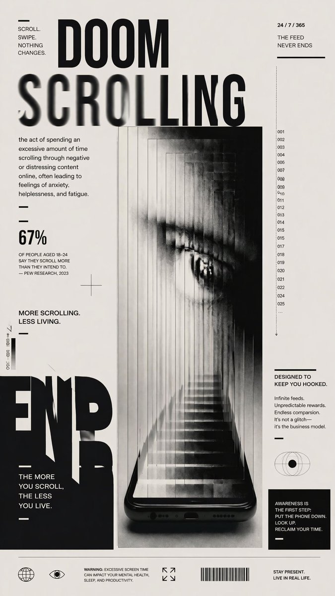 Poster Editoriale Doomscrolling