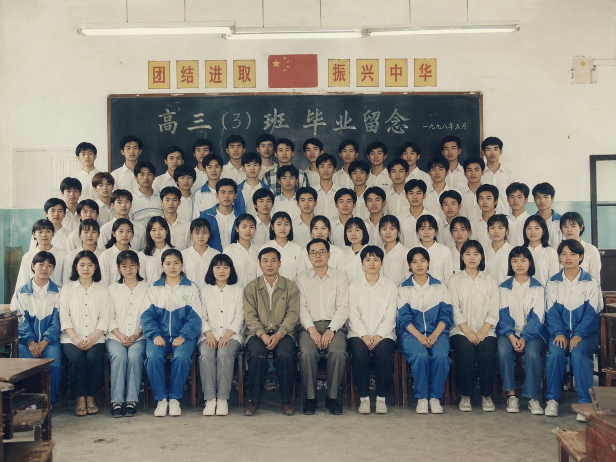 90년대 중국 졸업 사진 프롬프트
