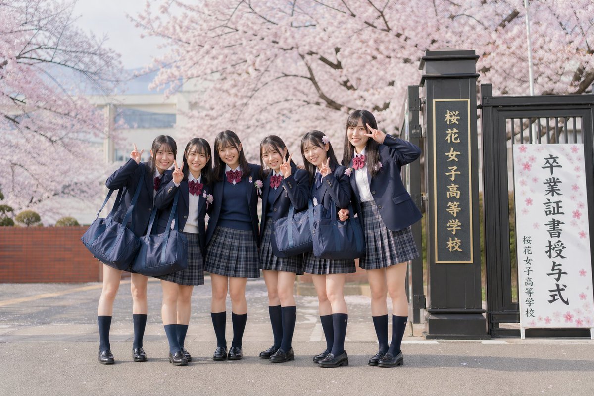 Japanese Graduation Photo Under Sakura