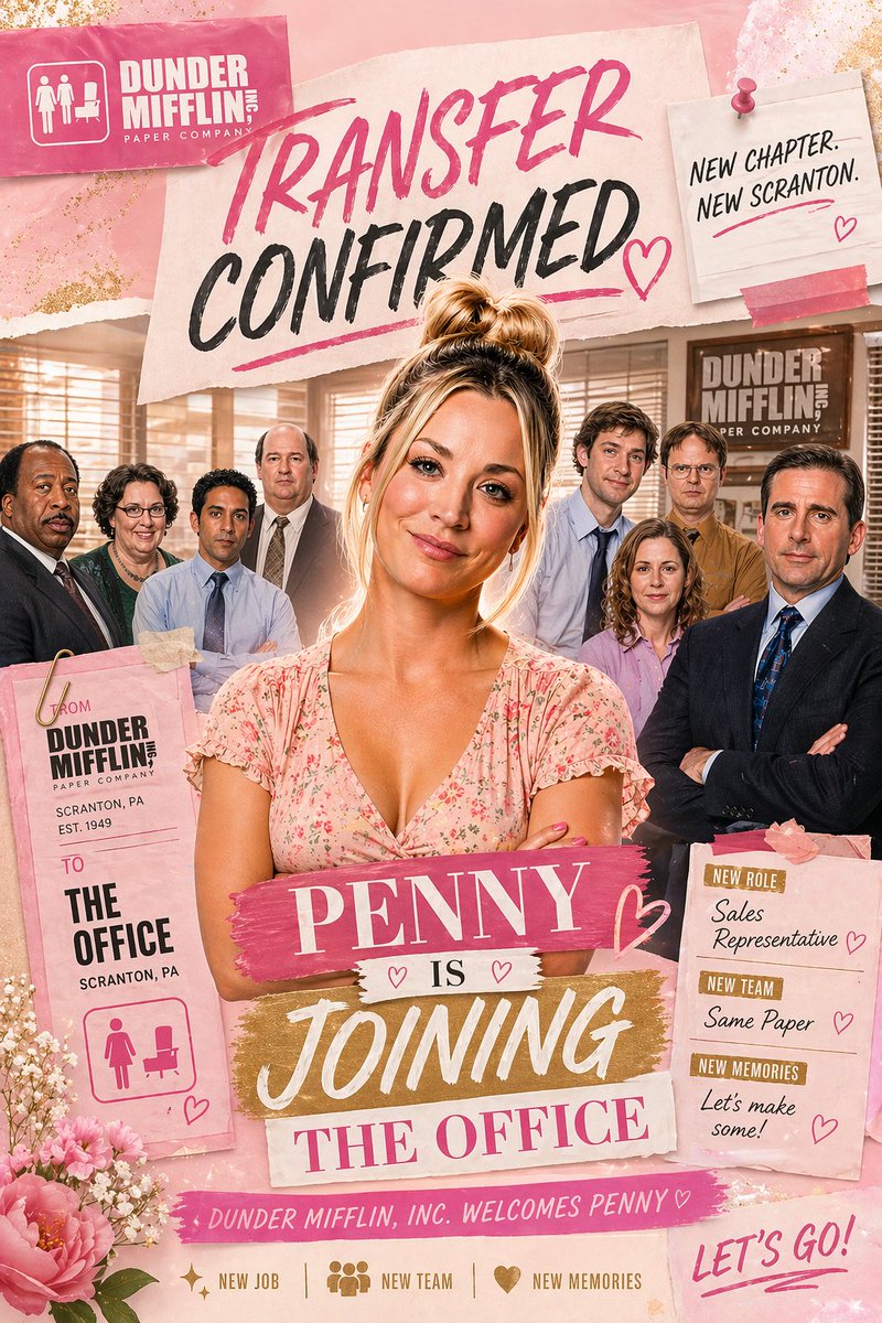 Affiche Rose d'Annonce de Transfert de Bureau