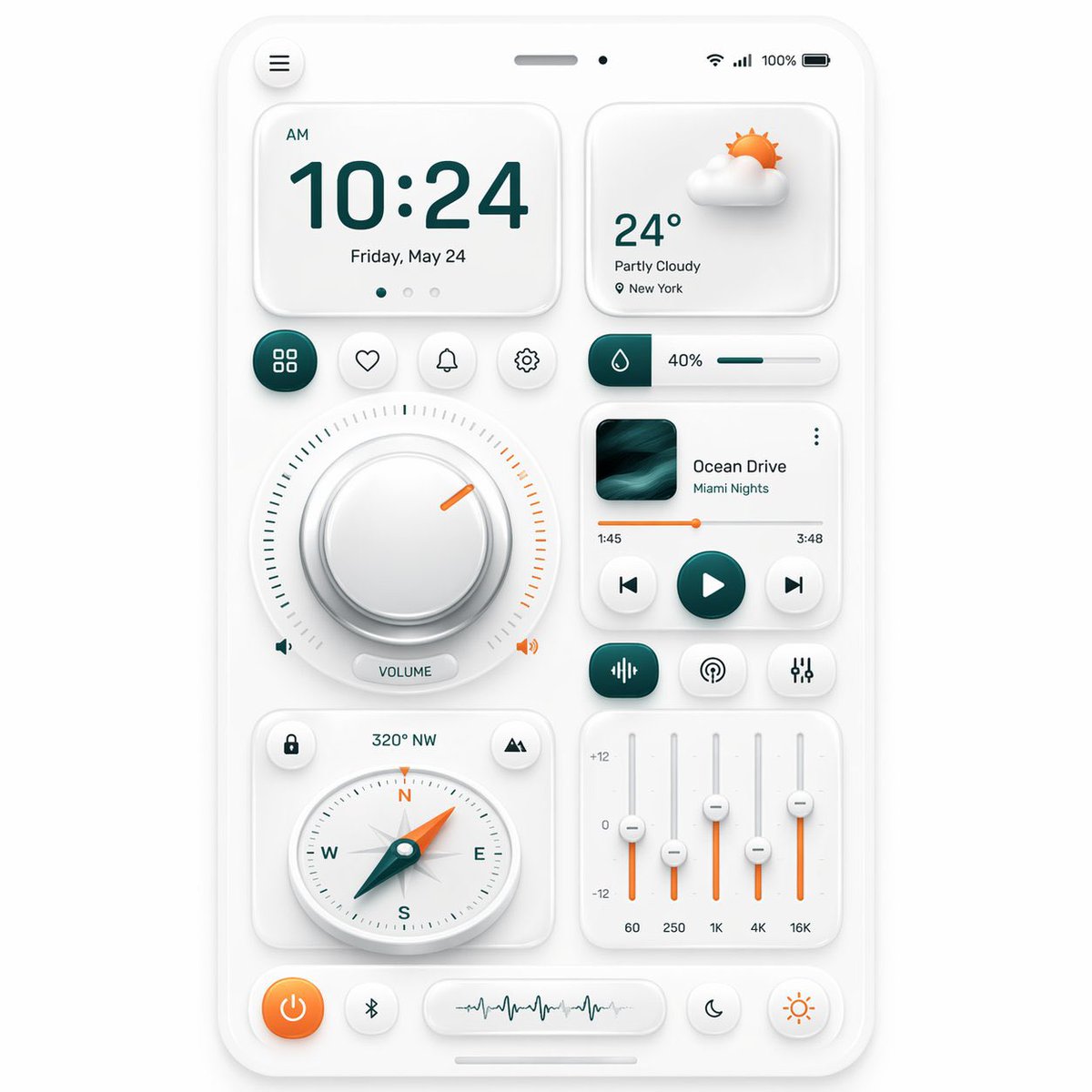 UI di Dashboard Mobile Neumorfica