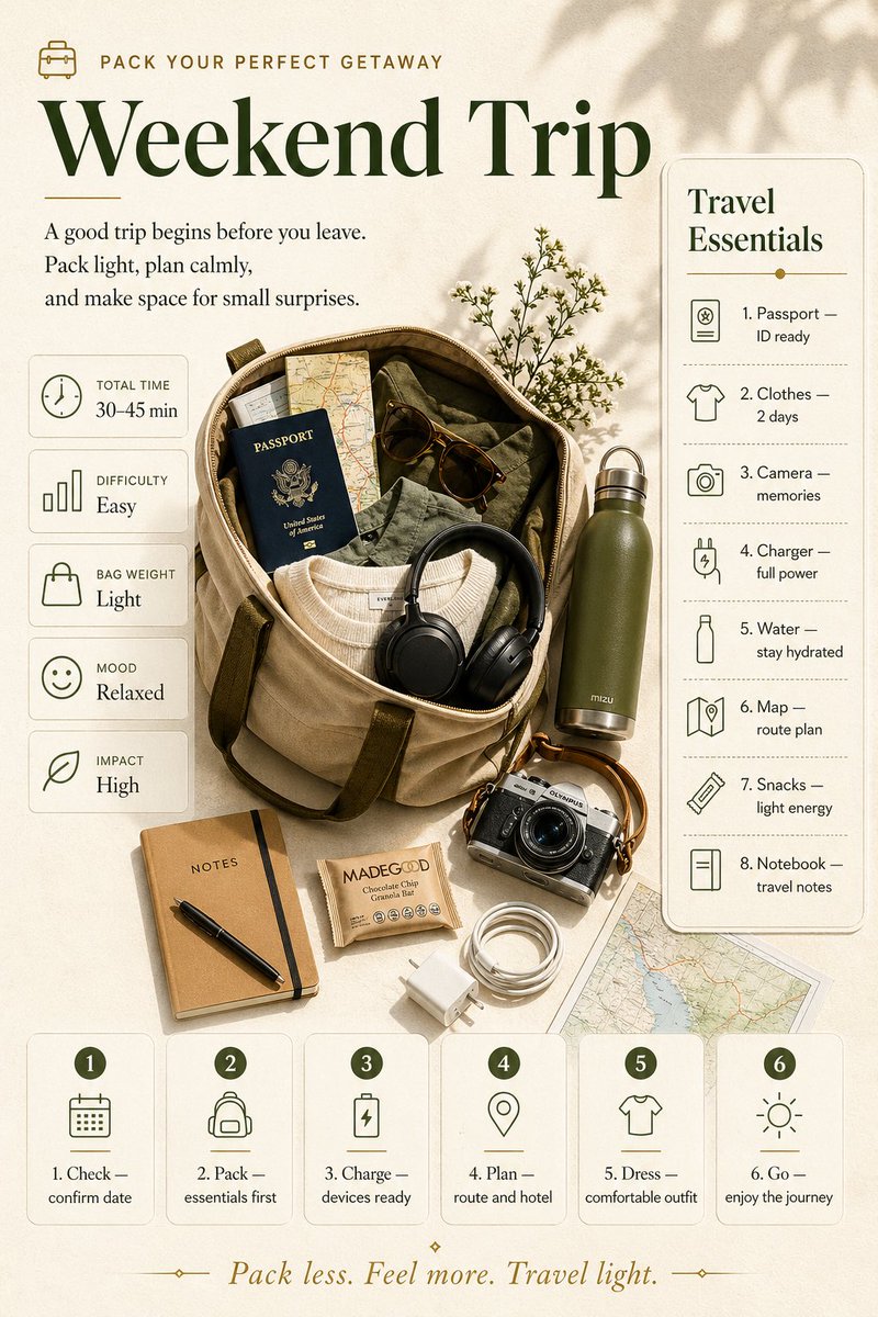 Hafta Sonu Gezisi Paketleme İnfografiği