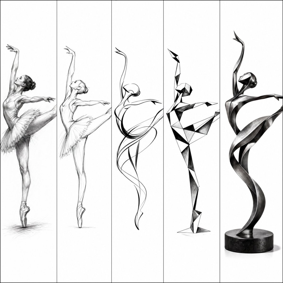 Escultura de Bailarina de Progresión Artística
