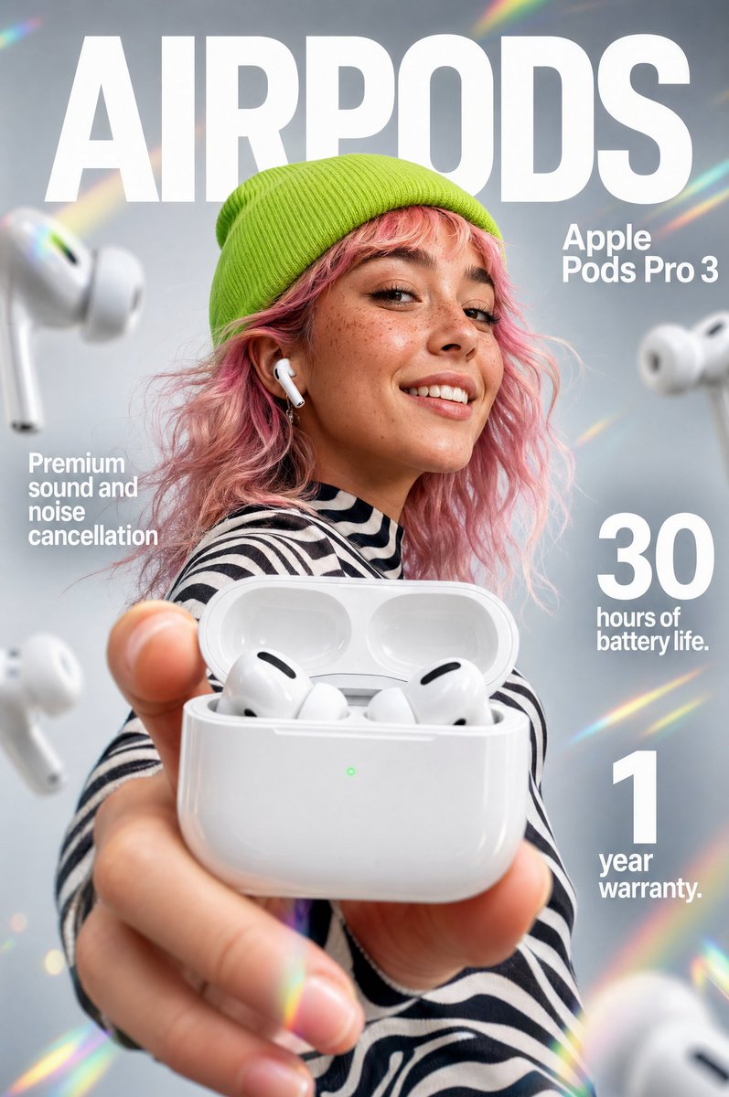 Premium Earbuds Ad Poster