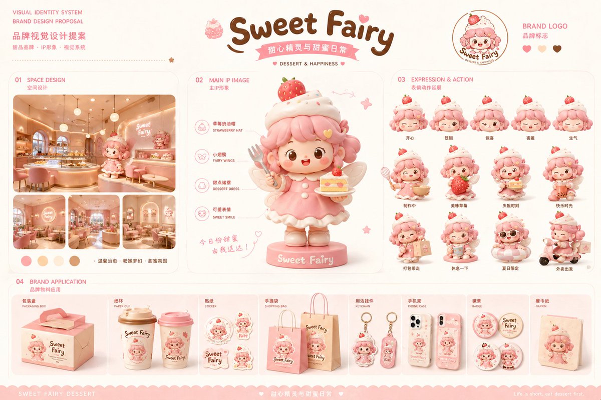 Dessert Brand Visual Identity Proposal Board (1/4)