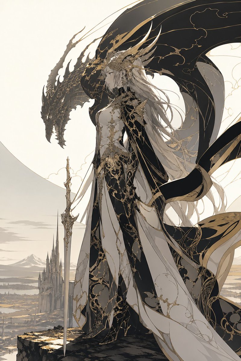 Dragon Queen in Black and Gold
