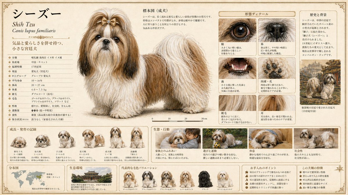 詳細な動物百科事典生成 (1/4)