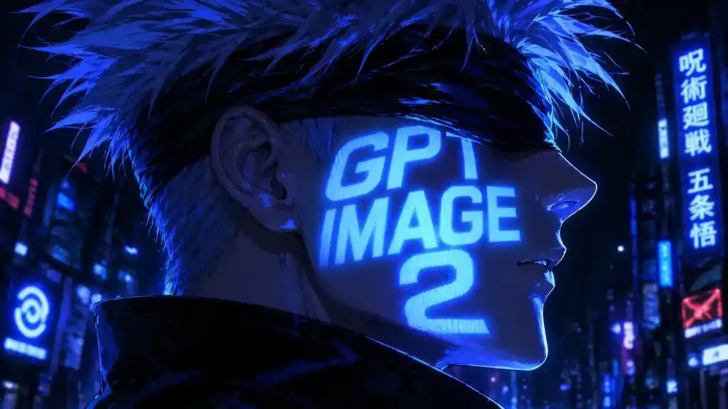 Ritratto Anime Cyberpunk con Testo Neon sul Viso