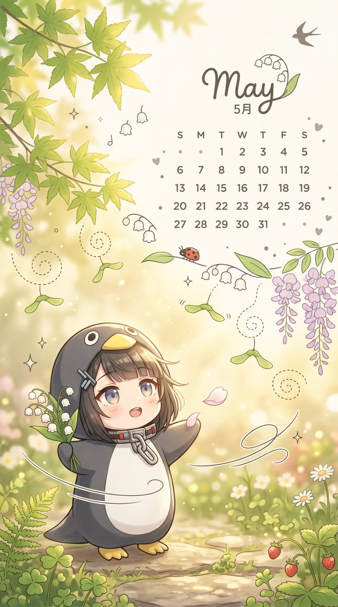 Skurriler Mai-Garten-Kalender-Hintergrund