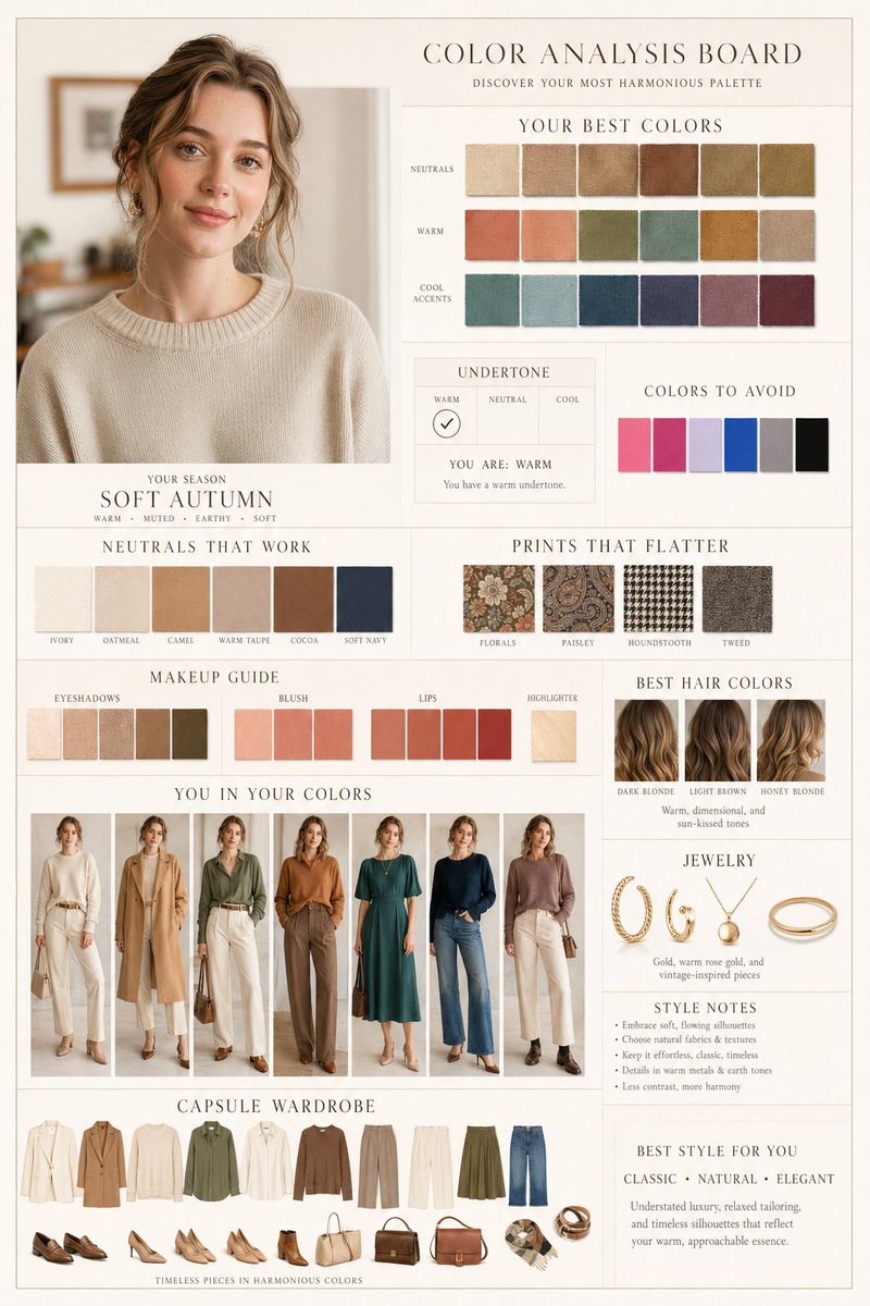 Painel de Análise de Cores de Moda de Luxo