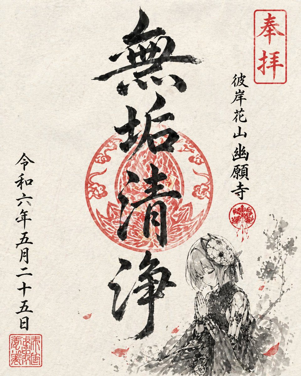 Goshuin-Stil Charakter-Illustration