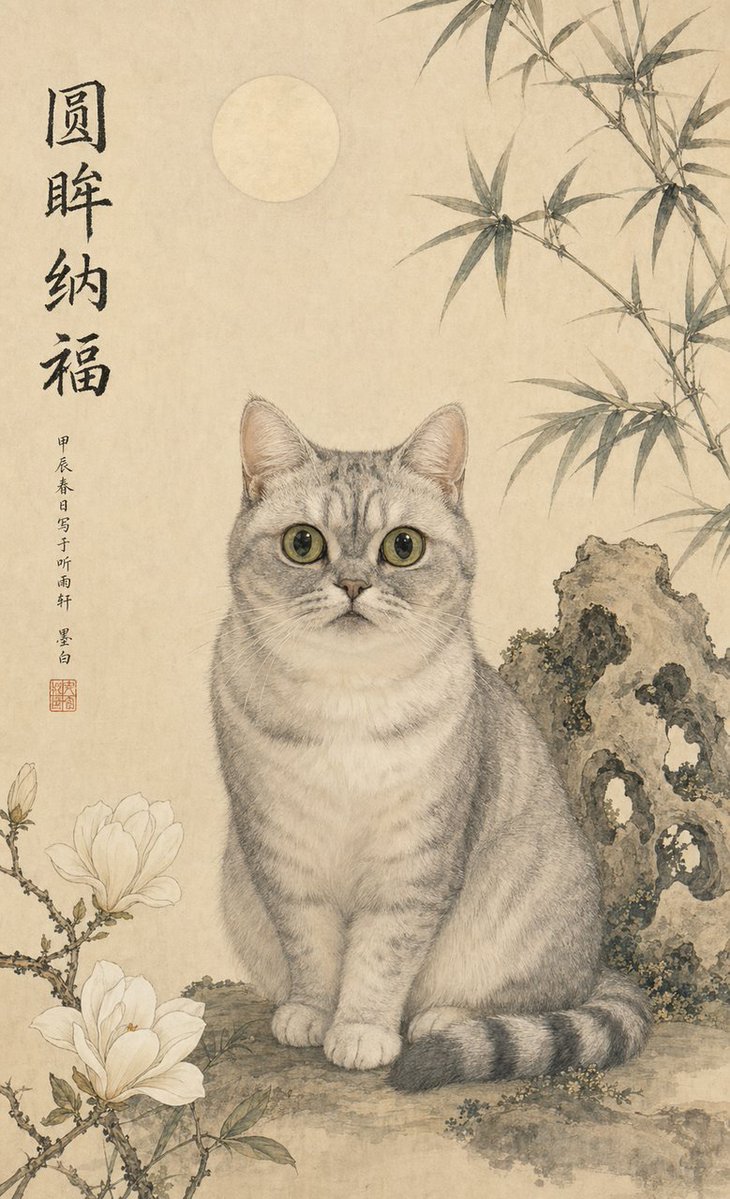 Retrato Clásico de Mascota China