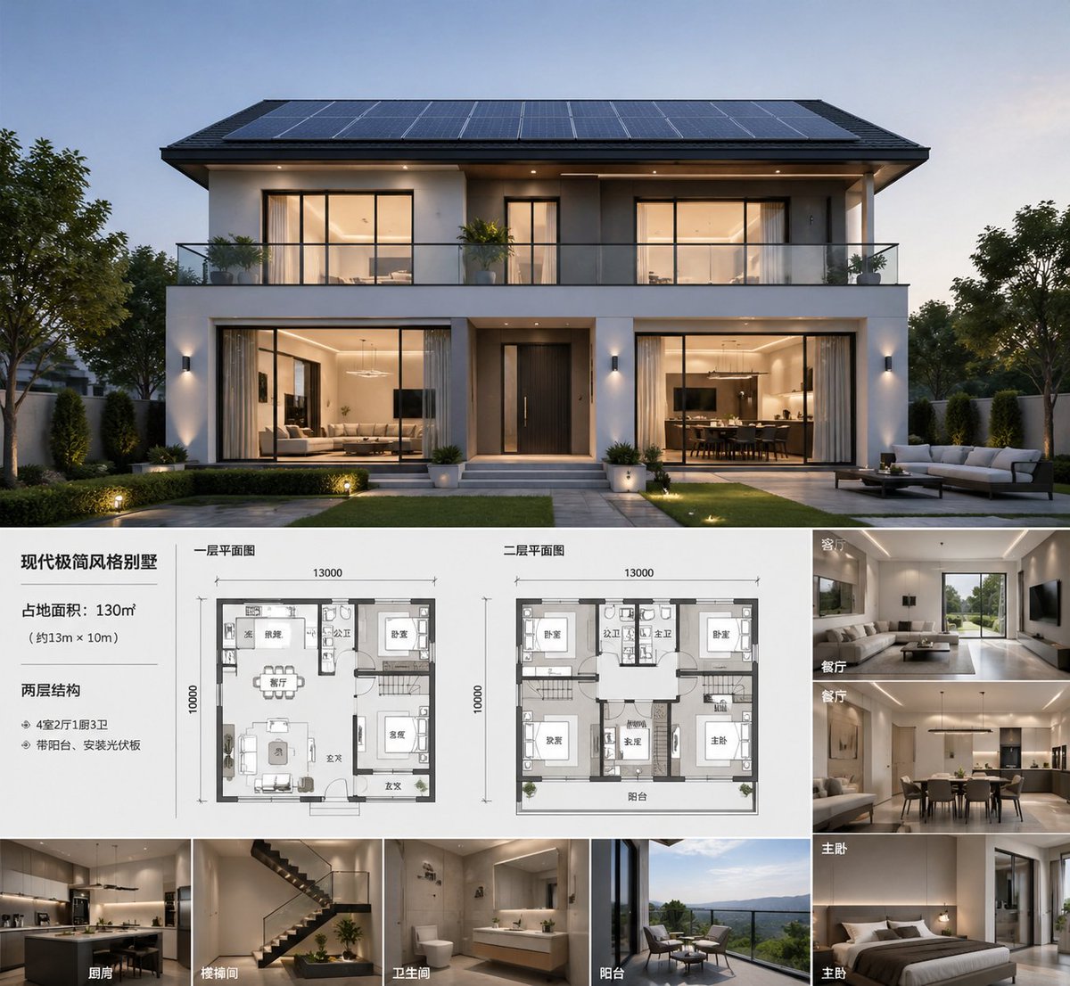 Modern Villa Architecture Presentation Board