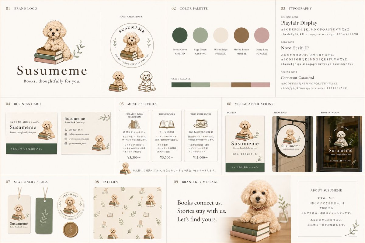 Tavola Brand Libreria con Mascotte Barboncino (1/3)