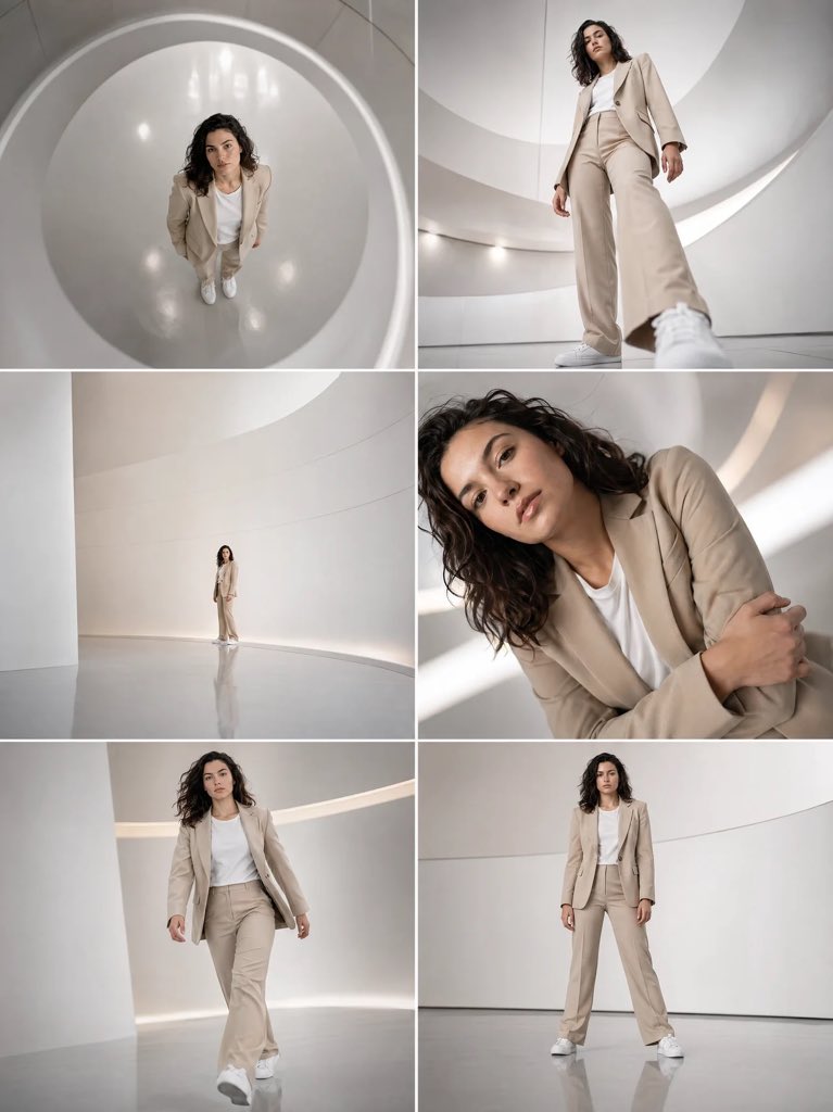 Colagem Editorial de Terno Bege Futurista