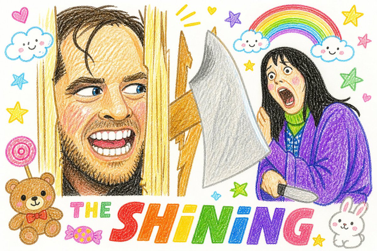 Póster Brillante como Arte de Crayón Infantil