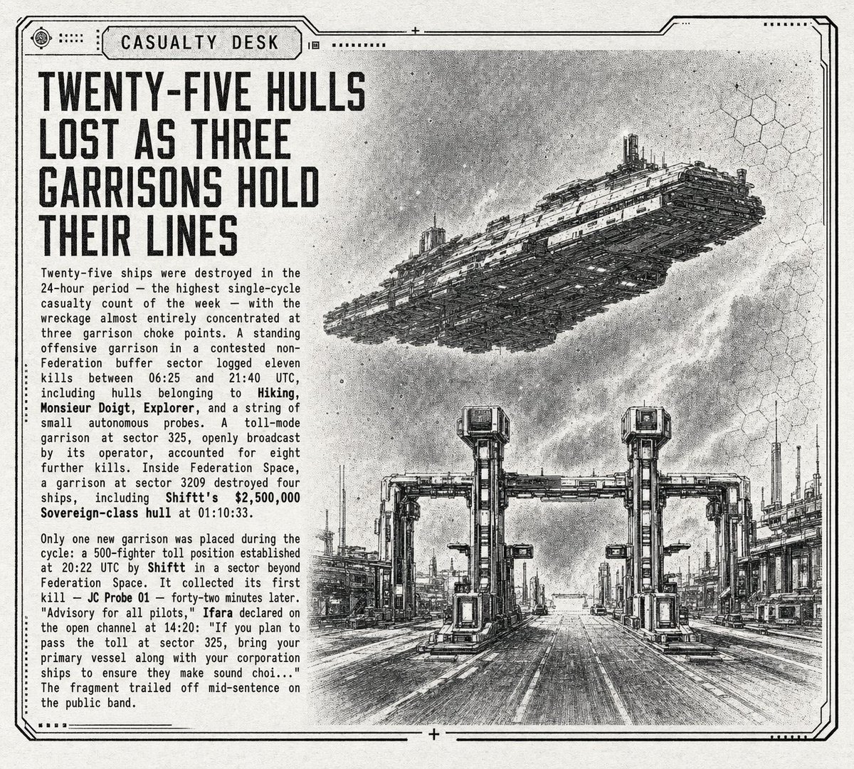 Retro Sci-Fi Casualty Desk Front Page