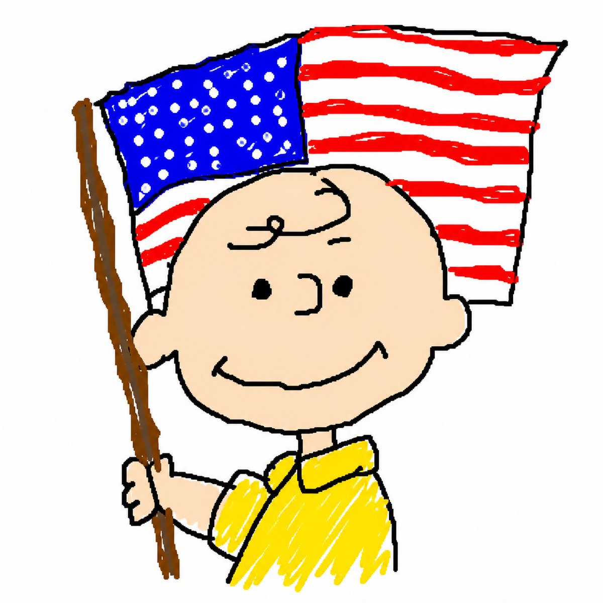 Boceto de bandera de Charlie Brown estilo MS Paint