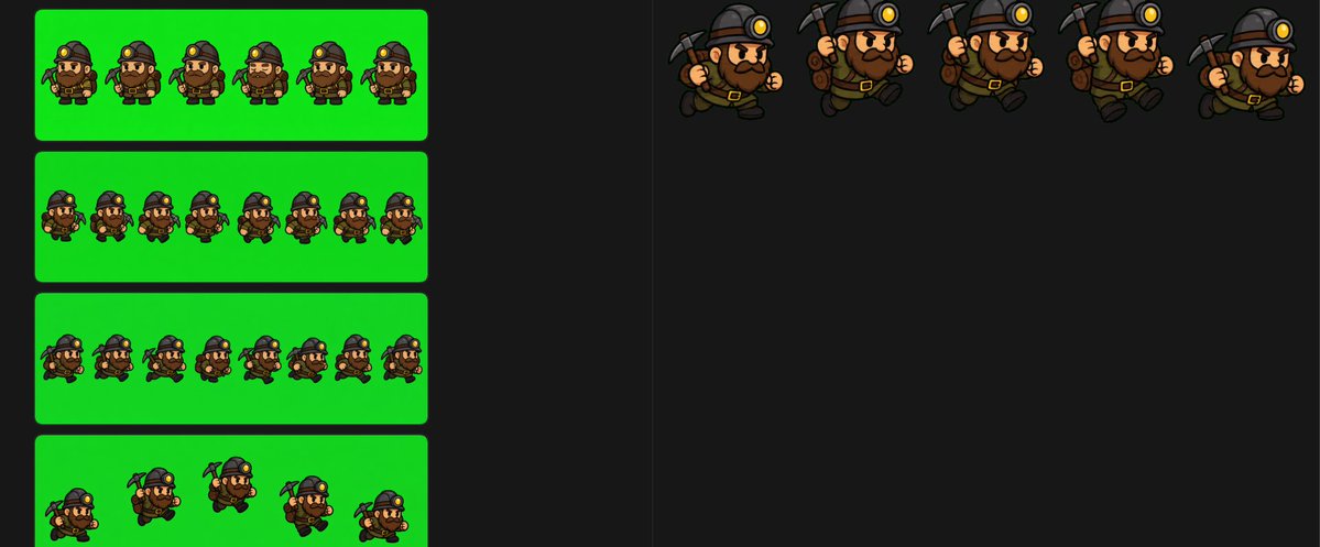 Foglio Sprite Gioco Minatore Chibi