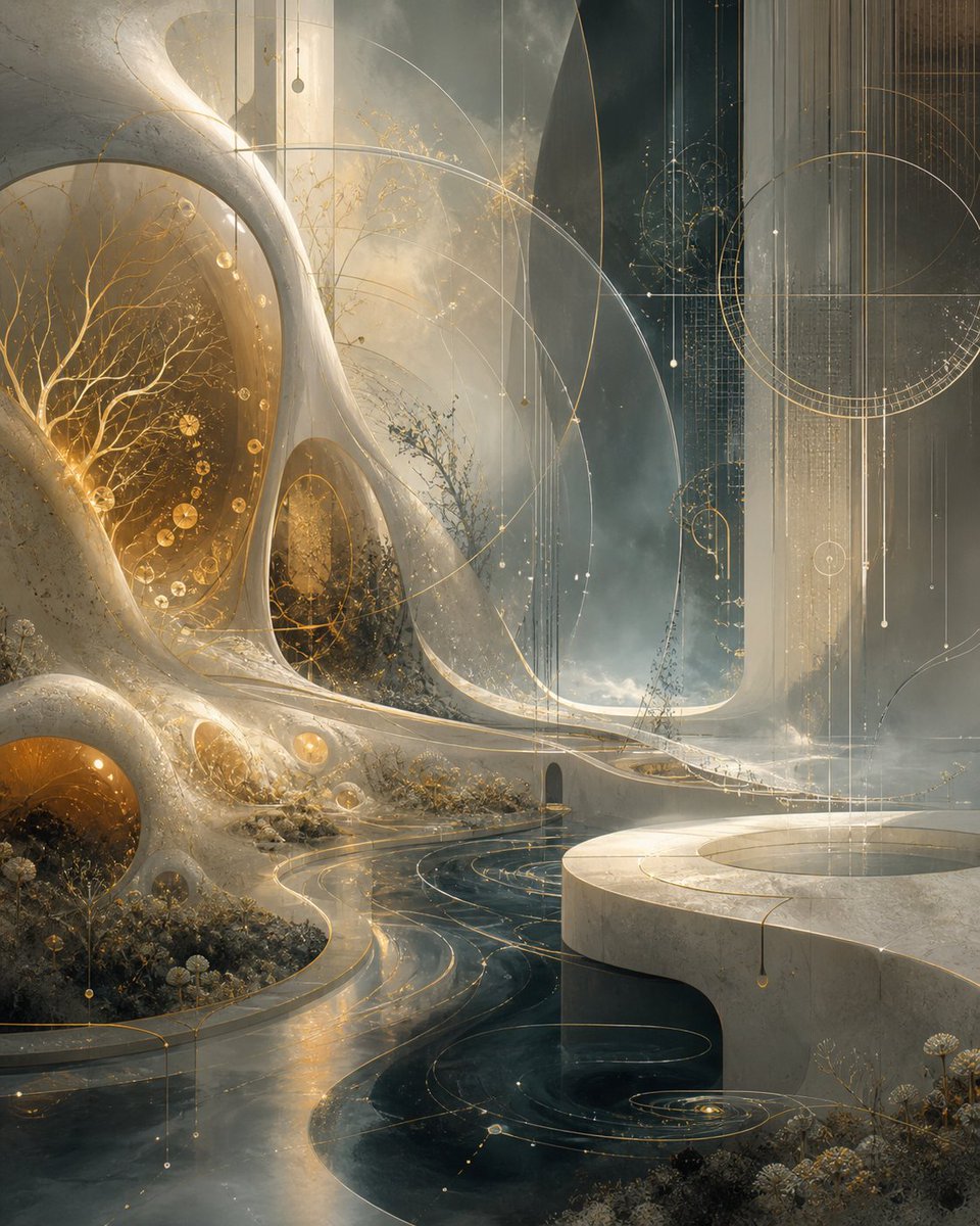 Architettura Organica Celeste Surreale