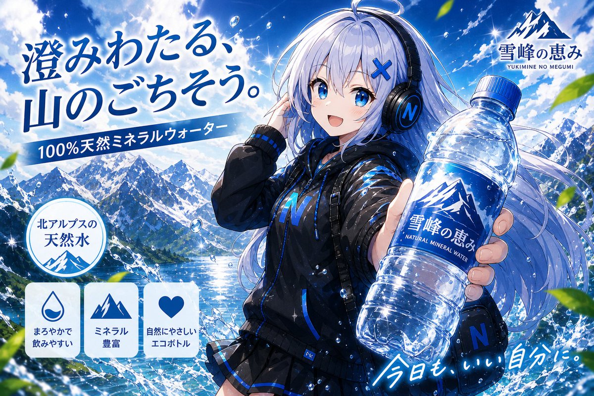 Anime Mineral Water Commercial Poster