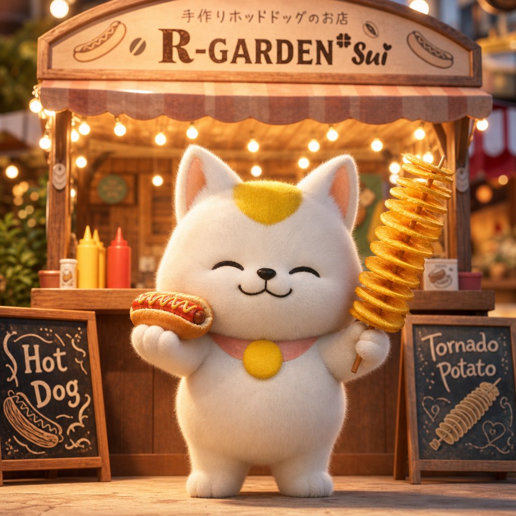 Stand Marché Mascotte Gatto 3D