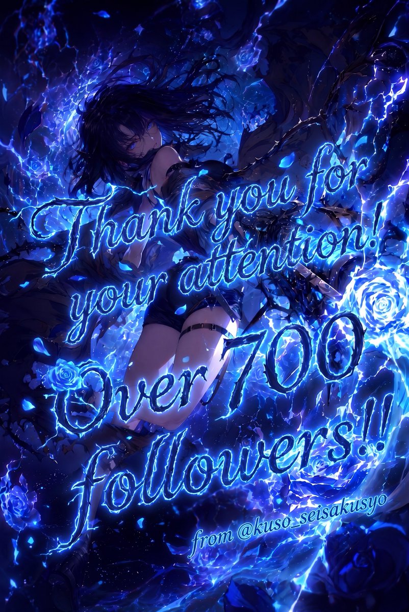 Poster Anime 700 Follower Blu Elettrico