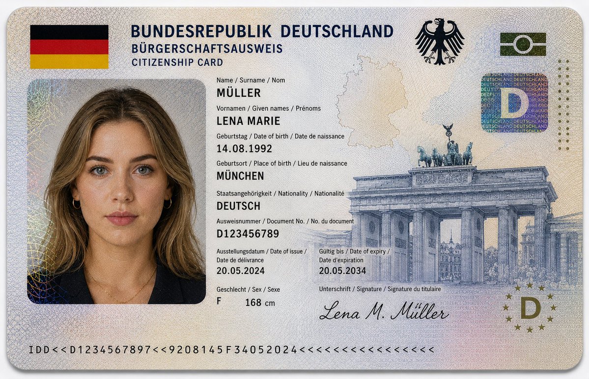 Deutscher Personalausweis-Mockup (1/2)