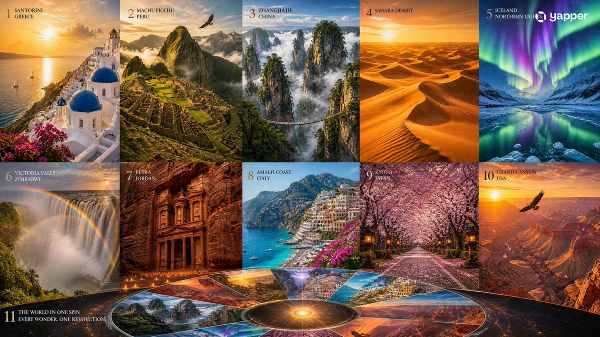 Collage Viaggio Meraviglie del Mondo