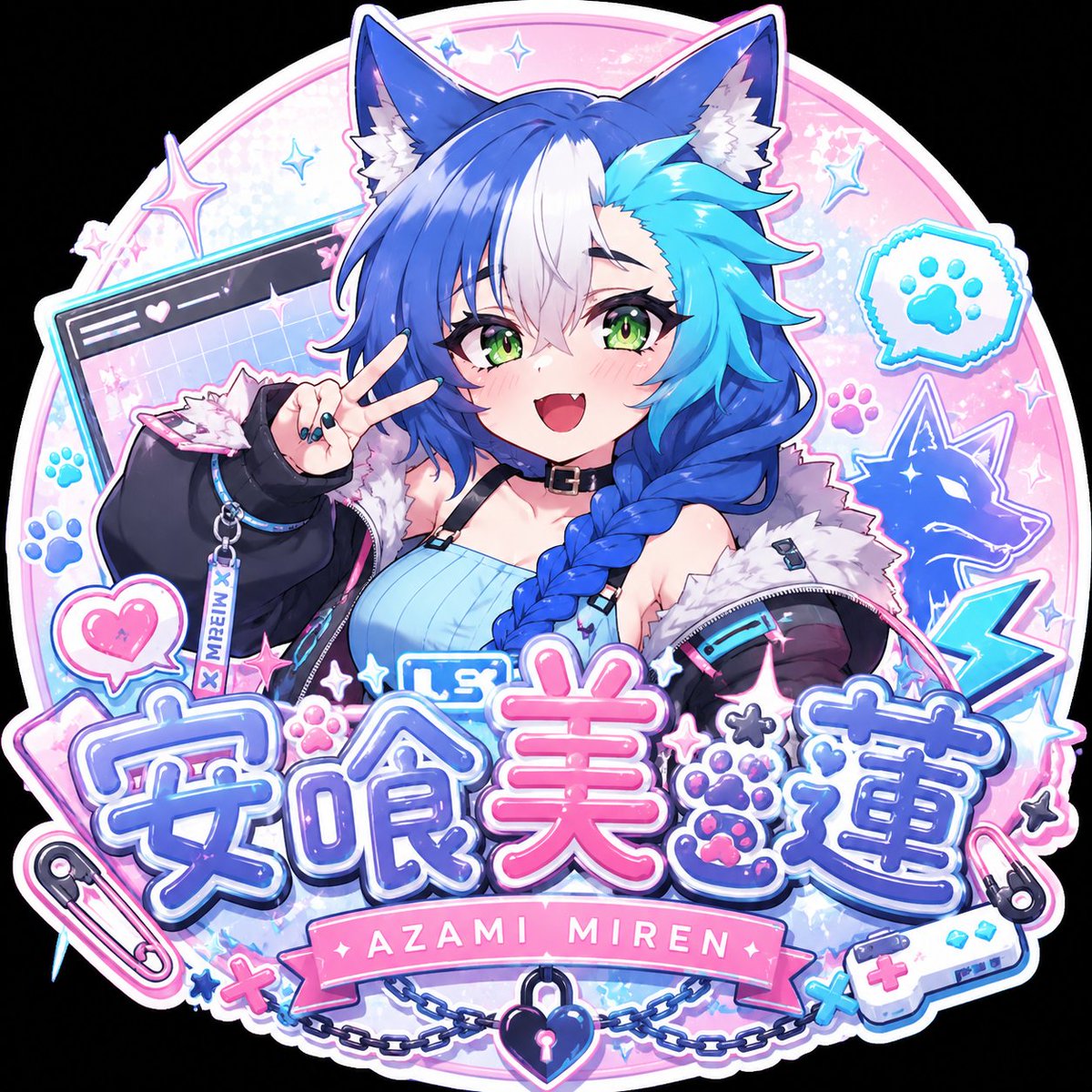 Logo stemma VTuber mascotte anime Kawaii