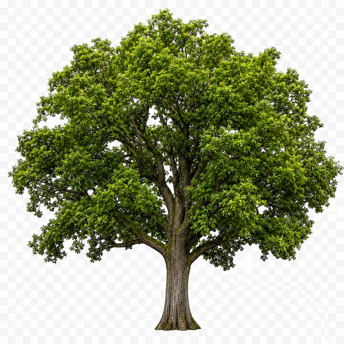 Isolated Tree on Checkerboard