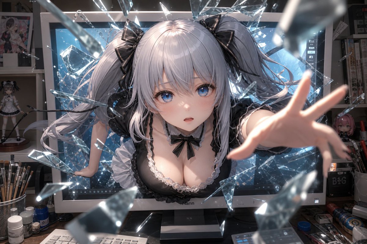 Ragazza Anime Esce dal Monitor