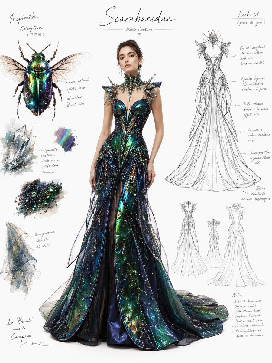 Tablero de Concepto de Diseño de Moda de Alta Costura (1/4)