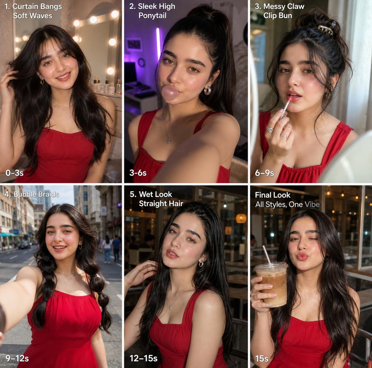 Six-Panel Hairstyle Storyboard