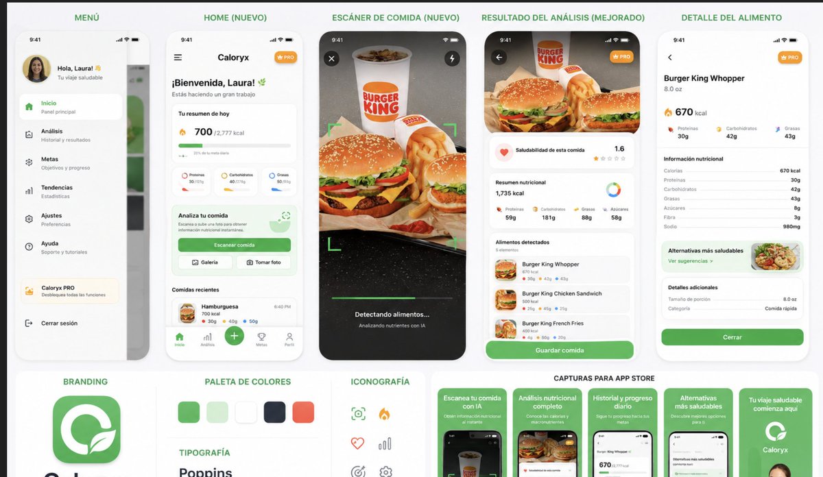 Прототип приложения Caloryx Nutrition