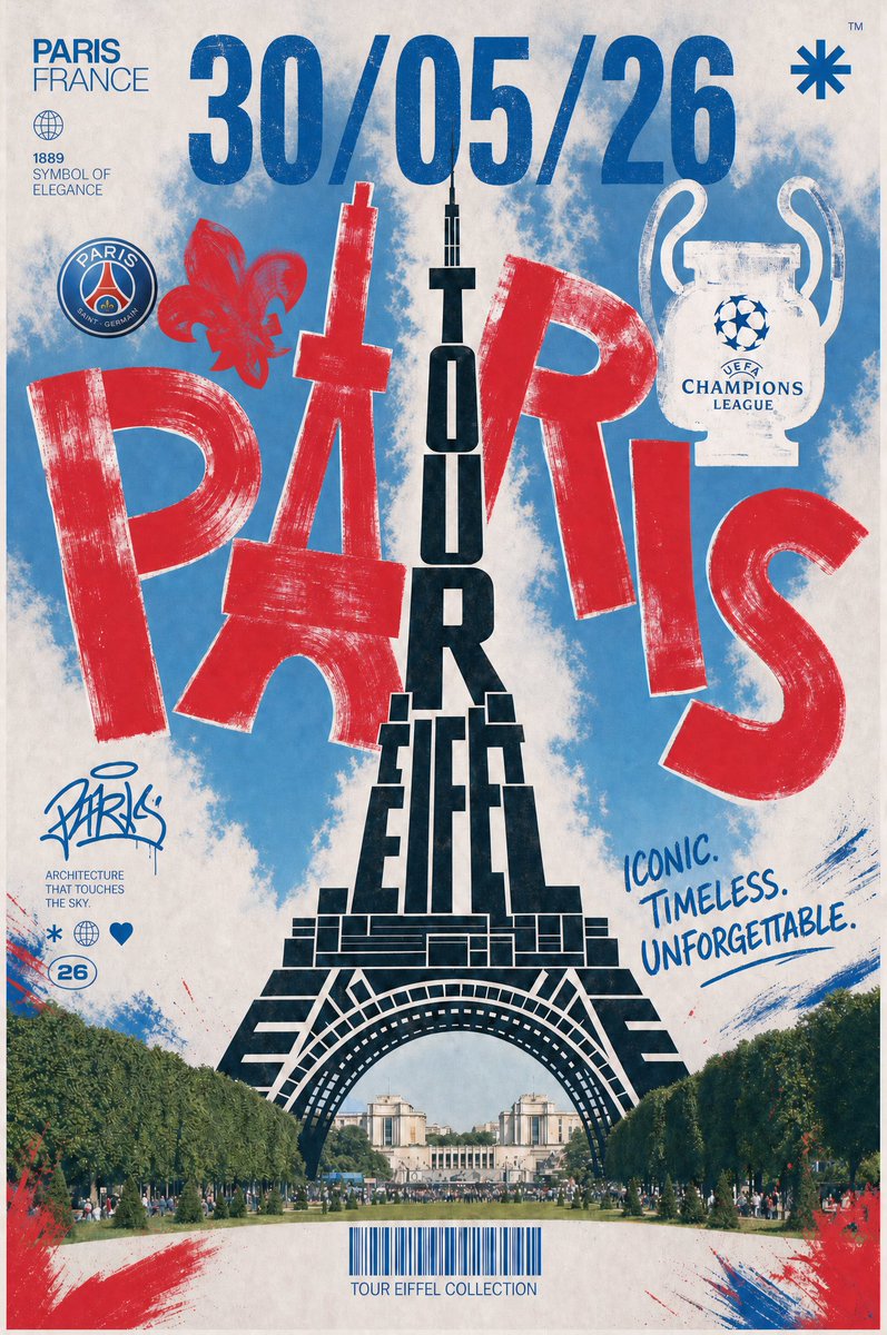 Vintage Paris Champions Final Poster