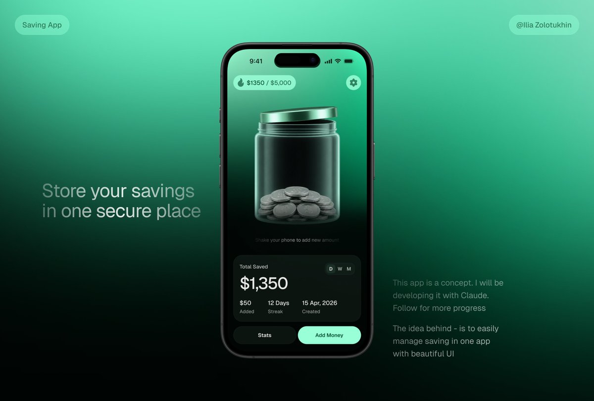Mockup UI App Risparmio 3D