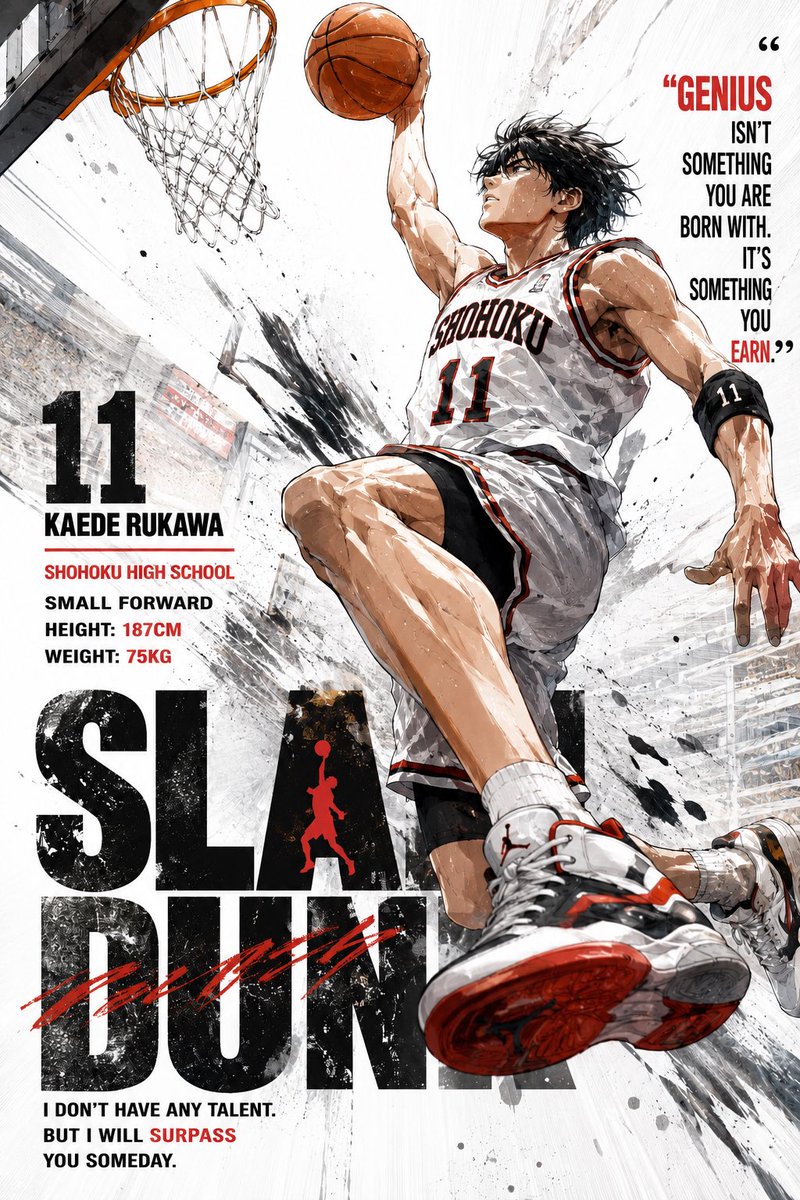 Poster Atleta di Basket Stile Anime