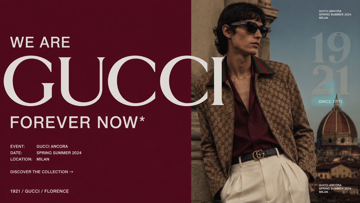 Affiche de campagne de mode de luxe Gucci