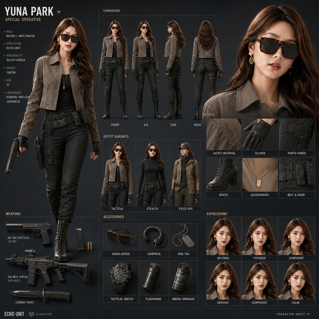 Yuna Park Taktisches Charakterblatt