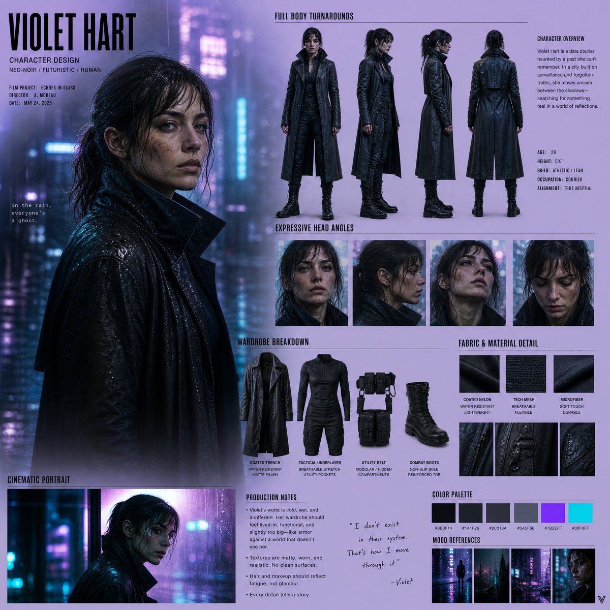 Neo-Noir Charakter Design Board