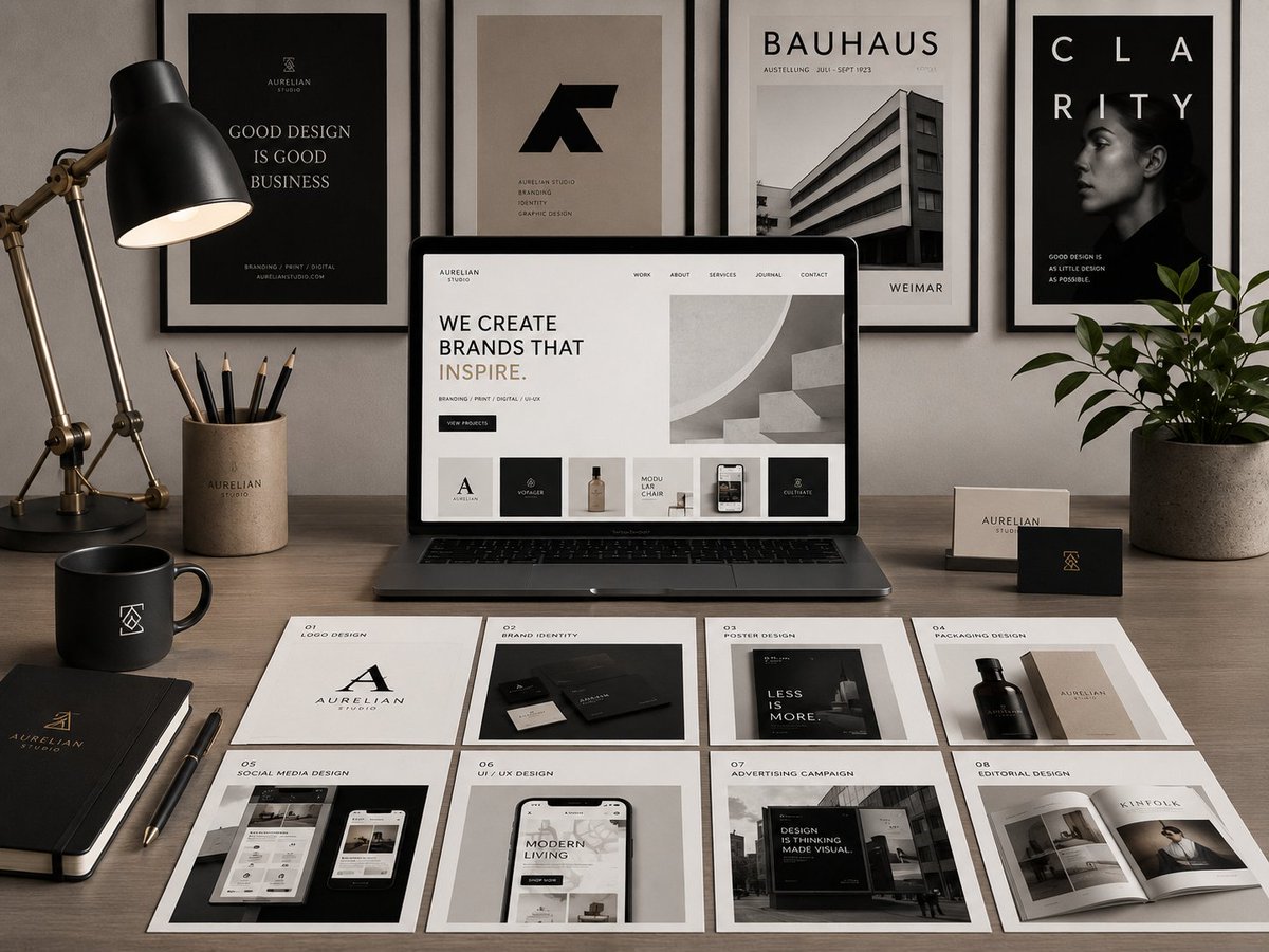 Mockup Portfolio Graphic Design Premium
