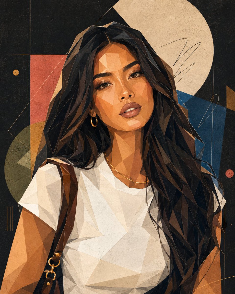 Modern Geometric Polygon Portrait (1/2)