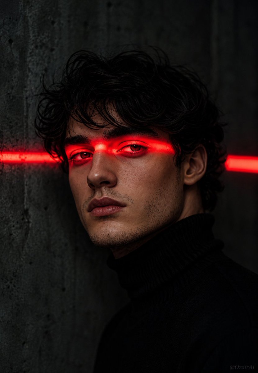 Filmische Noir Neon Identitäts-Porträt